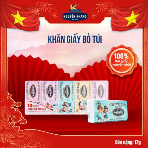 Khăn giấy bỏ túi cao cấp 3 lớp dày dặn, mềm mịn không bụi giấy